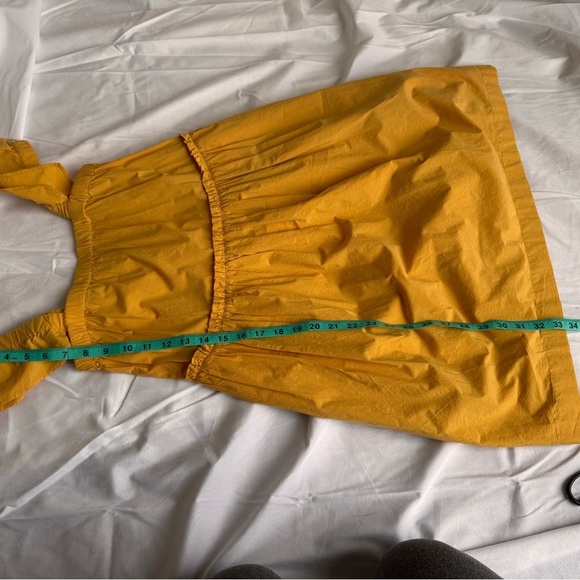 MADEWELL Flutter-Sleeve Square-Neck Mini Dress yellow Orange flutter Flouse - Picture 6 of 10